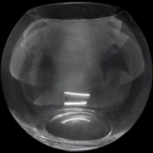 CRISTAL - JARRÓN/MAC. ACUARIO TRANSPARENTE 14 CM