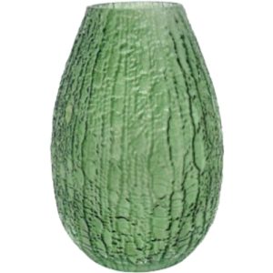 CRISTAL - JARRÓN/MAC. VERDE 16X16X25 CM