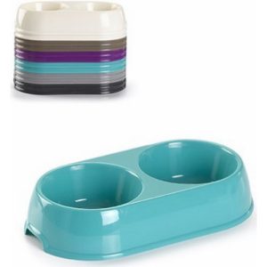 PLASTICO - COMEDERO DOBLE RED. PEQ. ELEGANCE