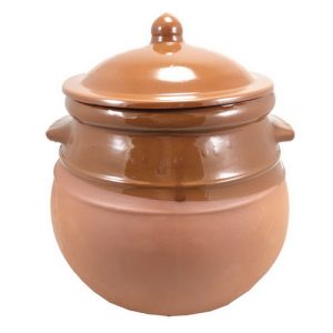 PUCHERO BARRO C/TAPA 4.5 LITROS - 25 CMS